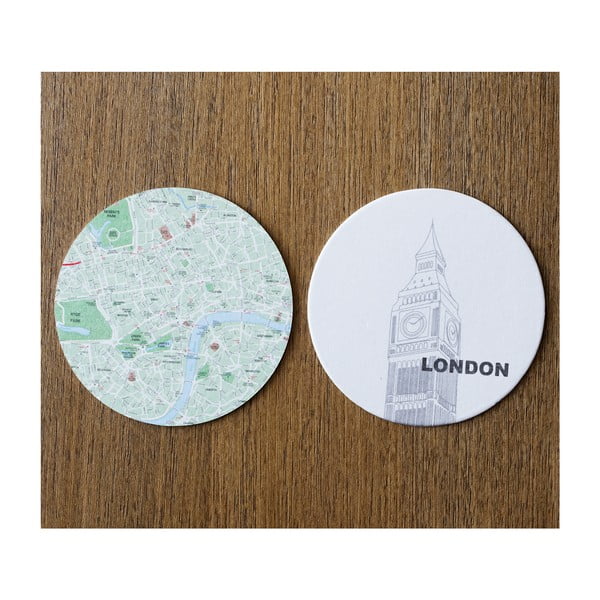 Sada 10 podtácků Design Ideas MapCoasters London