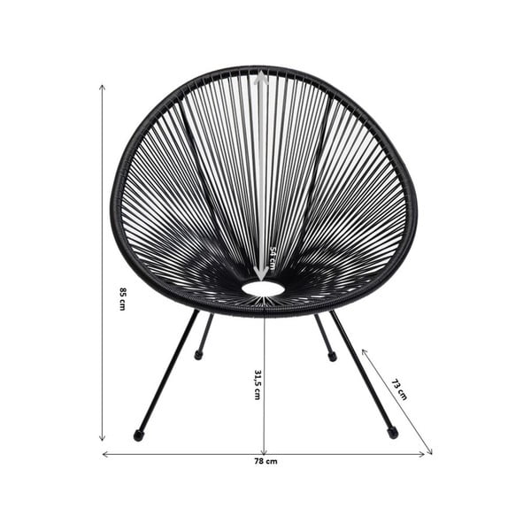 Черен фотьойл Acapulco - Kare Design-image-2