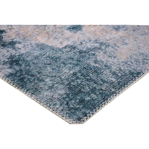 Син и кремав миещ се килим 200x80 cm - Vitaus-image-2