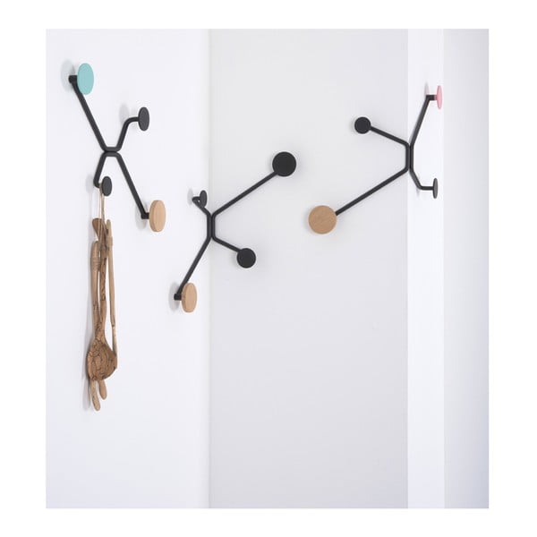 Черна стенна закачалка за външен ъгъл с розов детайл Hook - Gazzda-image-4