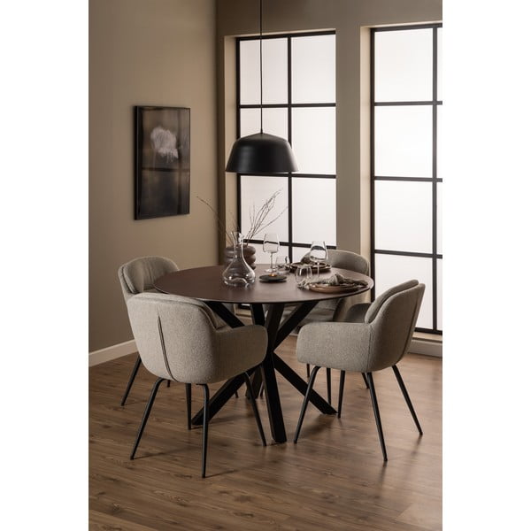 Бежов тапициран трапезен стол с подлакътници Dora – Actona-image-3