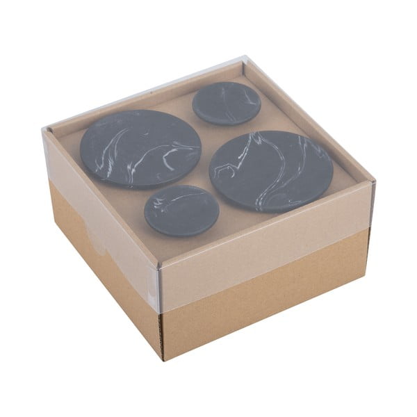Комплект от 4 черни кукички Marble - PT LIVING-image-1