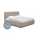 Тапицирано двойно легло в сиво с място за съхранение и матрак с решетка 180x200 cm Myra Pillow - Bonami Selection