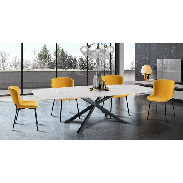 Трапезни столове в комплект от 2 бр. в цвят жълта охра Snug – Tomasucci-image-1