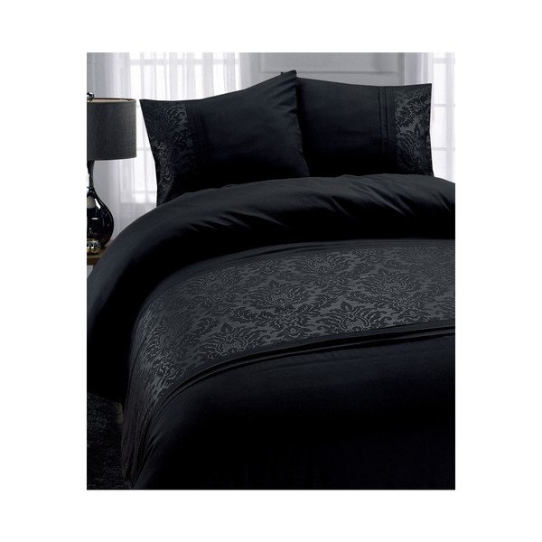 Černé povlečení z mikroperkálu Sleeptime Brussel, 200 x 220 cm