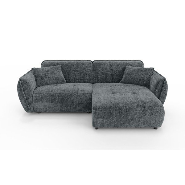 Тъмносив шенилов ъглов диван (десен ъгъл) Nelia – Ropez