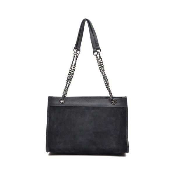 Черна кожена чанта Mangotti Larissa - Mangotti Bags-image-1