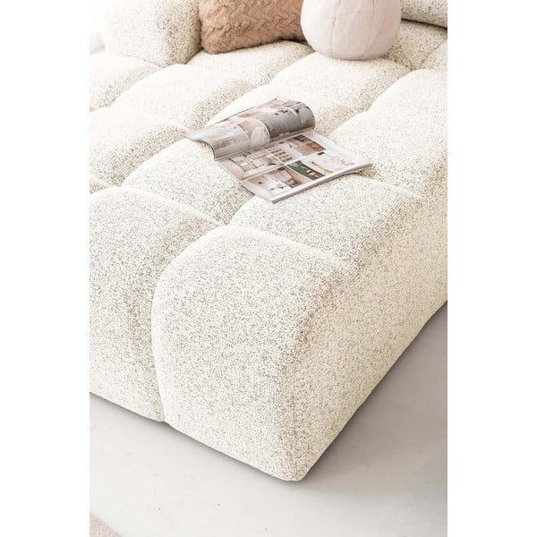 Кремав разтегателен модулен ъглов диван с място за съхранение (ляв ъгъл) Lulu – Miuform-image-3