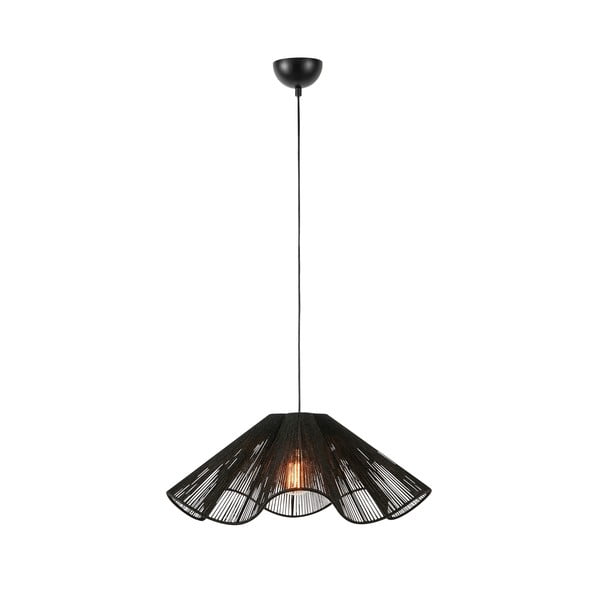 Черна висяща лампа с абажур от юта ø 60 cm Nami - Markslöjd