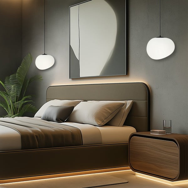 Черно-бяло висящо осветително тяло ø 25 cm Stones – Candellux Lighting-image-1