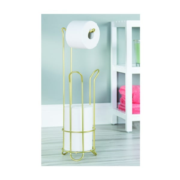 Стоманена поставка за тоалетна хартия златна Classico – iDesign-image-4