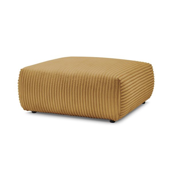 Табуретка  от рипсено кадифе в цвят горчица Lucien – Bobochic Paris-image-3