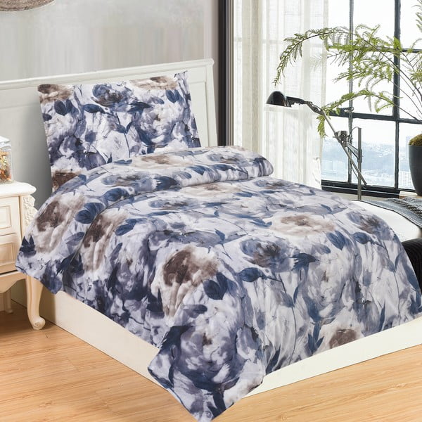 Лилаво единично  спално бельо от микроплюш 140x200 cm Riana – My House