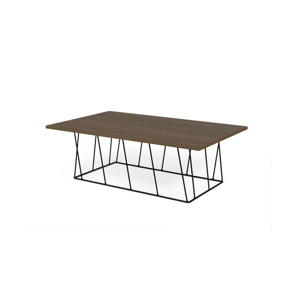 Масичка за кафе с орехов плот и черни крака Helix - TemaHome-image-1