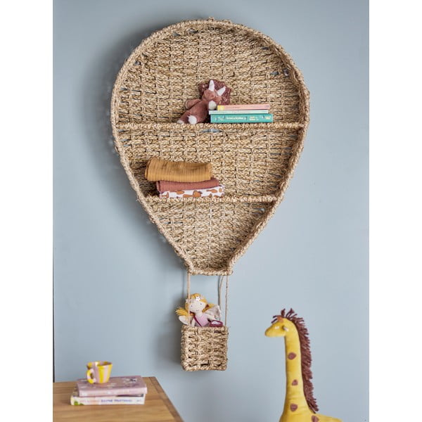 Детски стенен шкаф за книги от морска трева в естествен цвят 59x105 cm Ditter - Bloomingville Mini-image-1