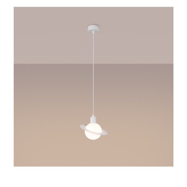 Бяло детско осветително тяло със стъклен абажур Mab – Sollux-image-4