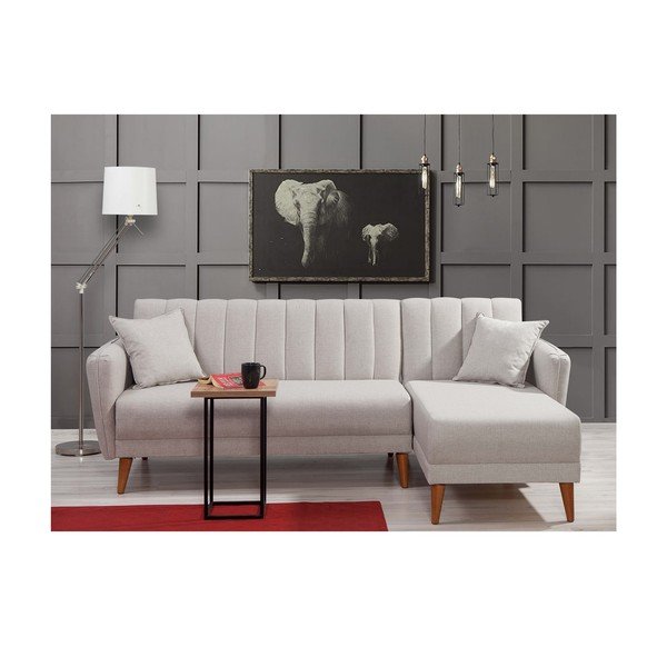 Бял разтегателен диван (десен ъгъл) Aqua – Balcab Home-image-2