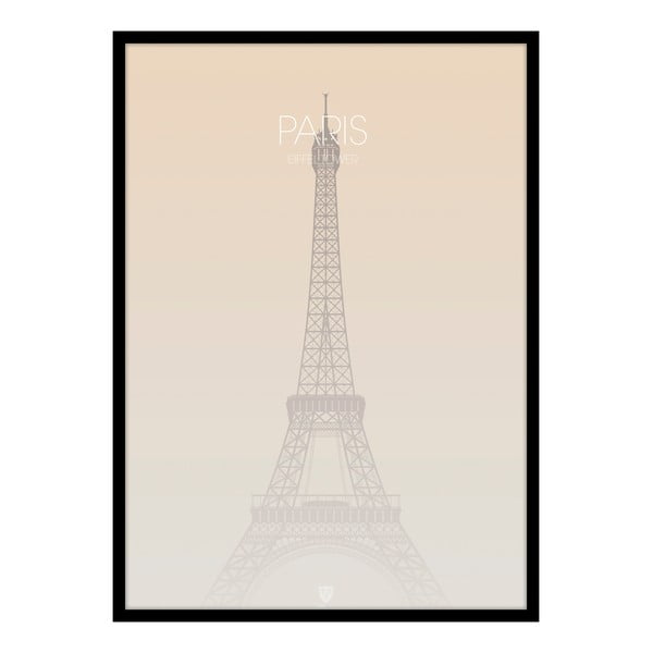 Постер с включена рамка 50x70 cm Paris Eiffel Tower – Malerifabrikken