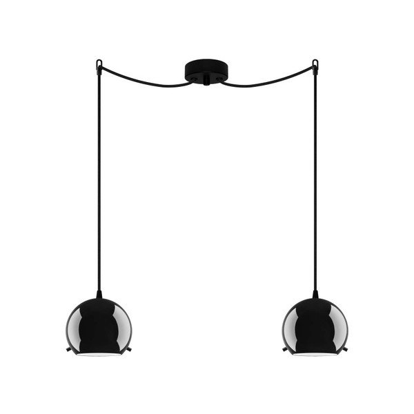 Dvojité černé stropní svítidlo Sotto Luce MYOO Elementary 2S Glossy
