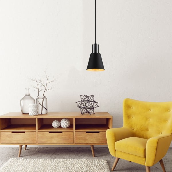 Черно висящо осветително тяло ø 14 cm Kem – Opviq lights-image-1