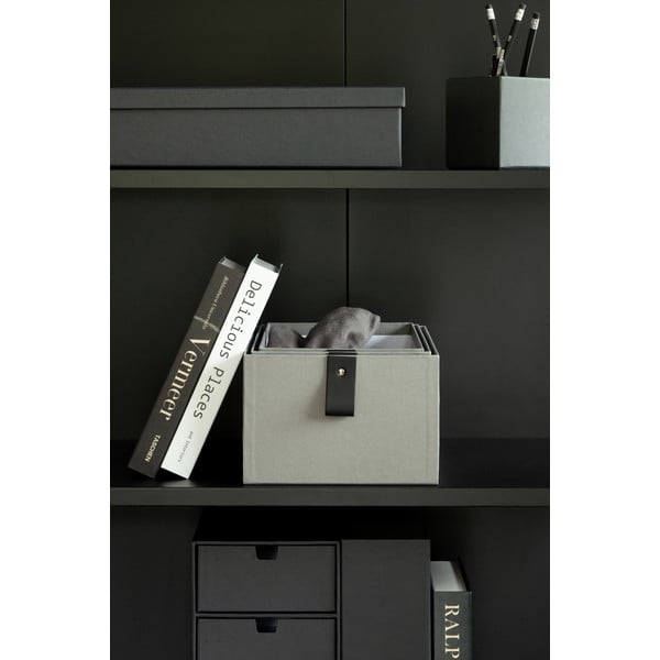 Сиви картонени кутии за съхранение в комплект от 3 бр. 20,5x29,5x14,5 cm Aston Paper Laminate – Bigso-image-2