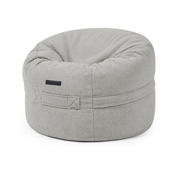 Светлосив детски пуф от букле Roll 80 – SLOWDOWN