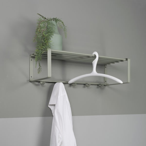 Сиво-зелена метална стенна закачалка с рафт 70 cm Rex – Spinder Design-image-3