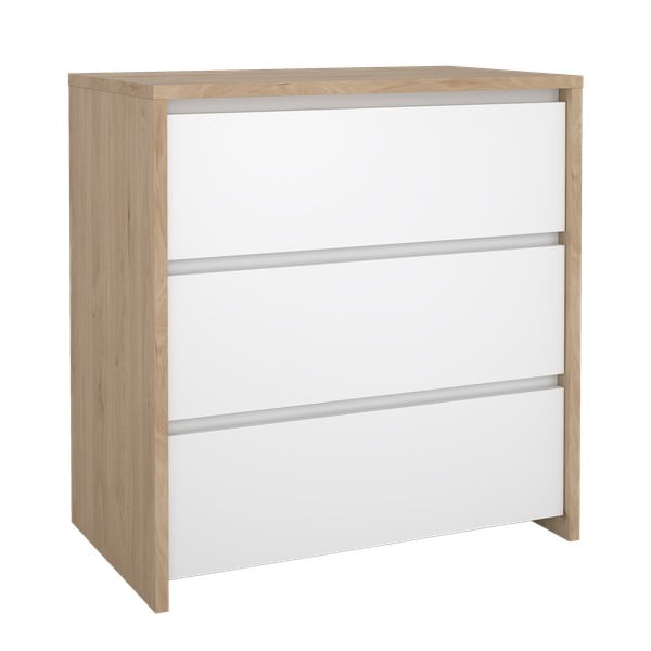 Скрин от дъбов декор бял и естествен цвят 80x84x48 cm Next – Tvilum-image-4