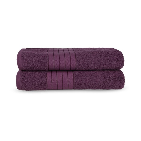 Бордо памучни хавлиени кърпи в комплект 2 бр. от тери 70x140 cm – Good Morning