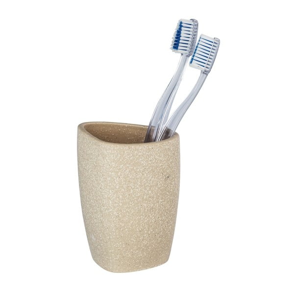 Бежова керамична чаша за четки за зъби Pion - Wenko