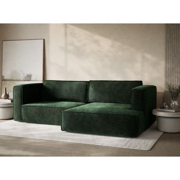 Тъмнозелен шенилов сгъваем/с място за съхранение ъглов диван (десен ъгъл) Velto – Maison de Rêve-image-4