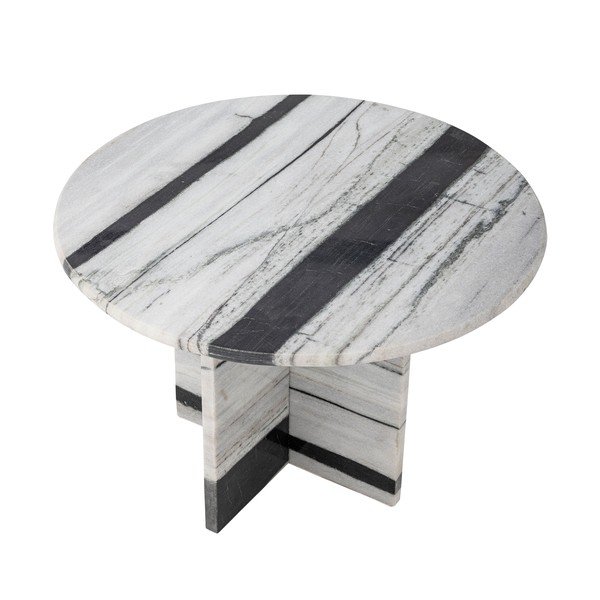 Черно-бял мраморна кръгла масичка за кафе ø 61 cm Rosito – Bloomingville-image-3