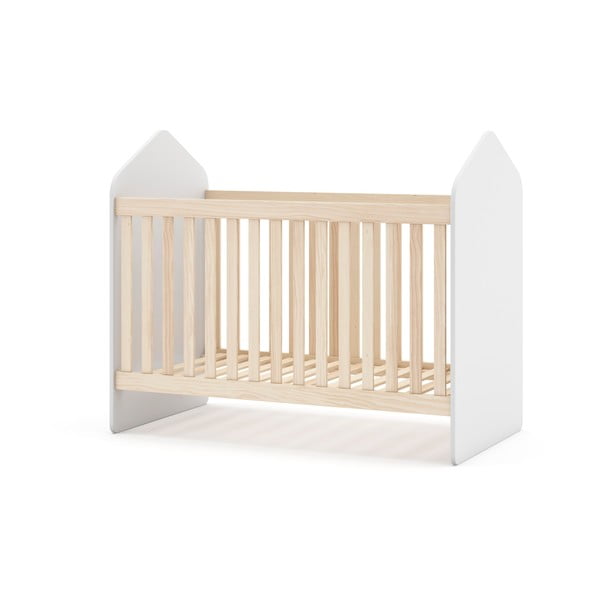 Детско креватче от бял/естествен бор 60x120 cm Estefania - Marckeric-image-3