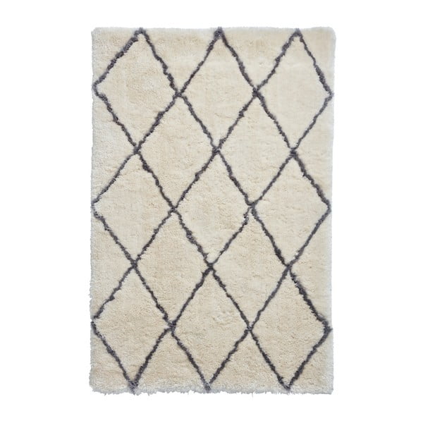 Кремаво-бял килим със сиви детайли , 200 x 290 cm Morocco - Think Rugs