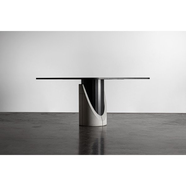 Трапезна маса с дъбов плот 140x140 cm Sharp - Lyon Béton-image-2