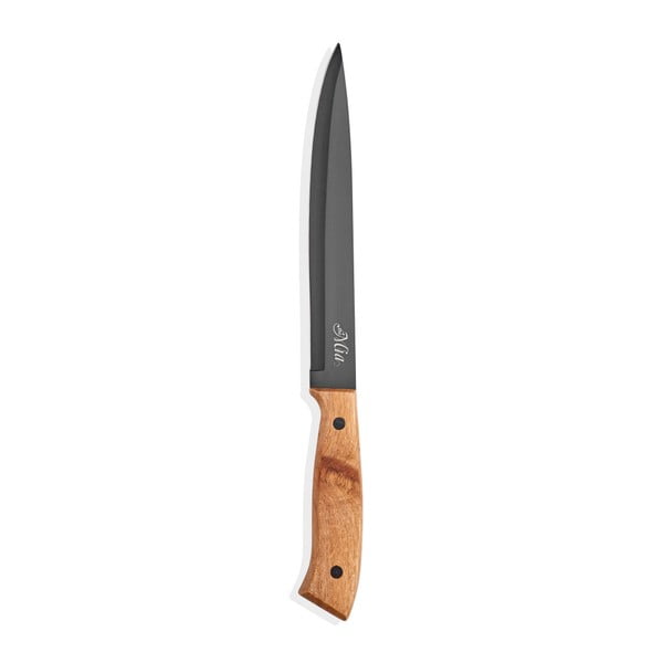 Черен нож с дървена дръжка Cutt Chef, дължина 20 cm - The Mia