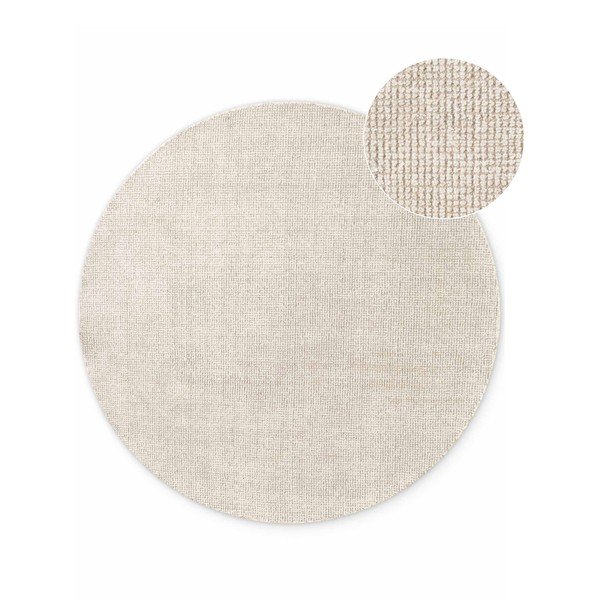 Кремав ръчно изработен вълнен кръгъл килим ø 160 cm Greenwich – Ted Baker