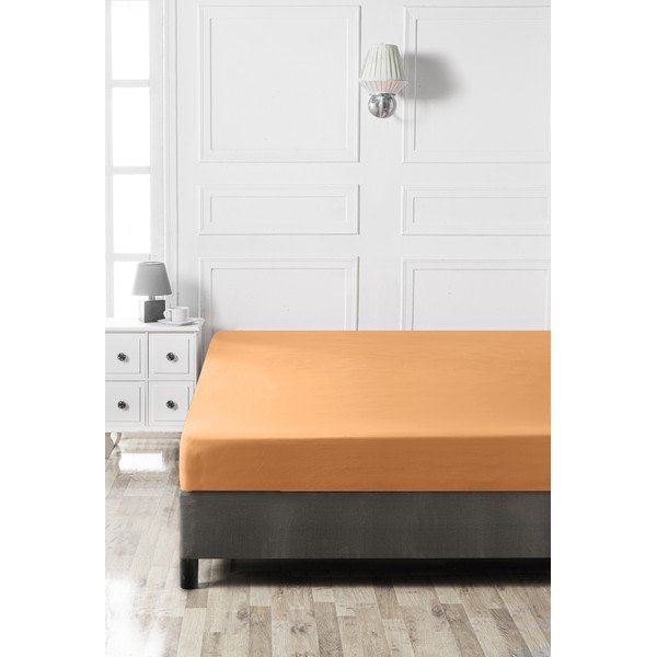 Оранжев еластичен памучен чаршаф 140x200 cm – Mijolnir-image-2