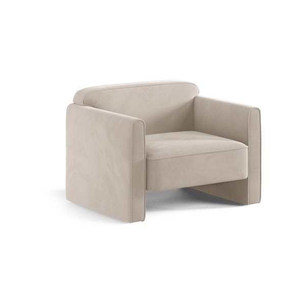 Бежово кадифено кресло Abby – Micadoni 