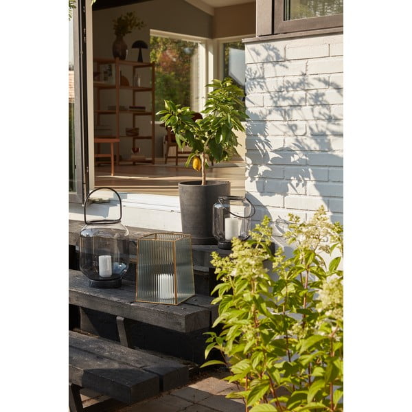 Комплект от 2 черни саксии Hureno Picco Podium - Hübsch-image-1