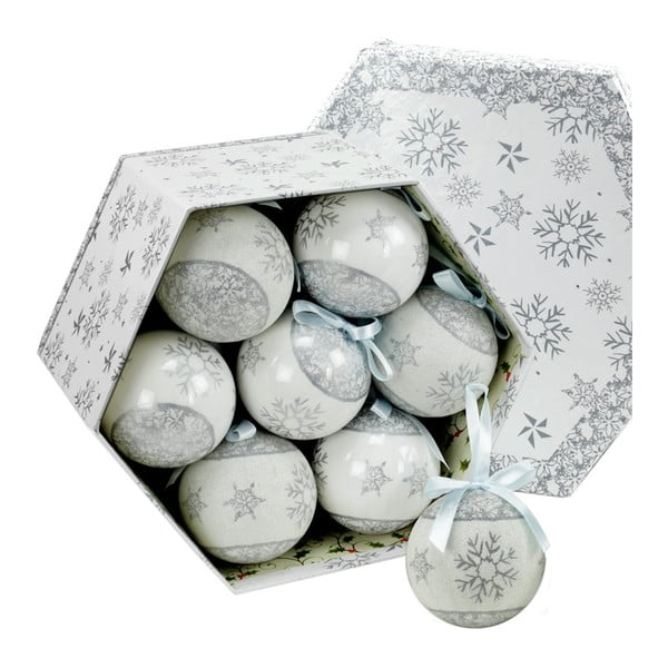 Sada 14 vánočních ozdob ve stříbrné barvě Unimasa Memory