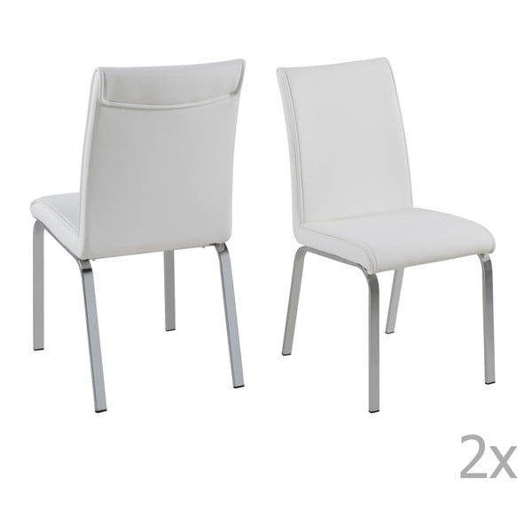 Sada 4 bílých jídelních židlí Actona Leonora