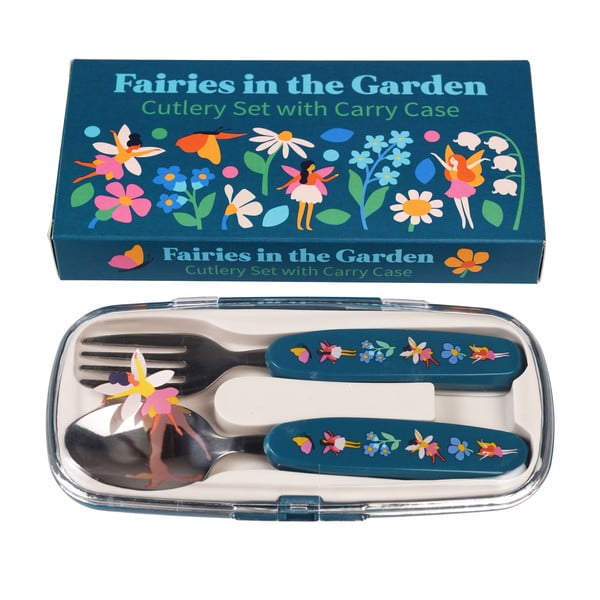 Син детски прибори за хранене 2 бр. от неръждаема стомана Fairies in the Garden – Rex London-image-2