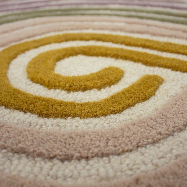 Зелен ръчно изработен вълнен килим 140x200 cm Spiral Shaped  – Flair Rugs-image-2