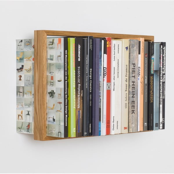 Knižní police z dubového dřeva das kleine b b8, výška 34 cm-image-1