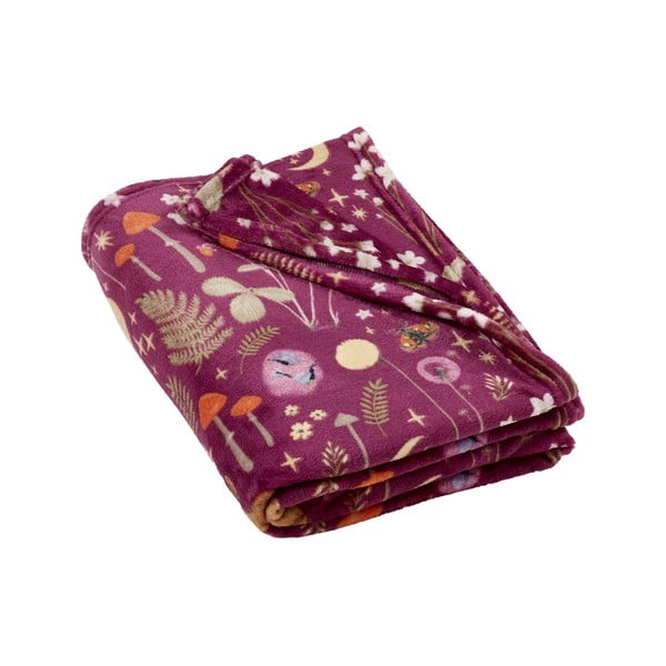 Лилаво одеяло от микроплюш 130x170 cm Enchanted Twilight Animals – Catherine Lansfield