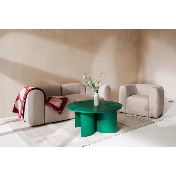 Зелена кръгла масичка за кафе с ясенов плот ø 95 cm Gavo – noo.ma-image-2