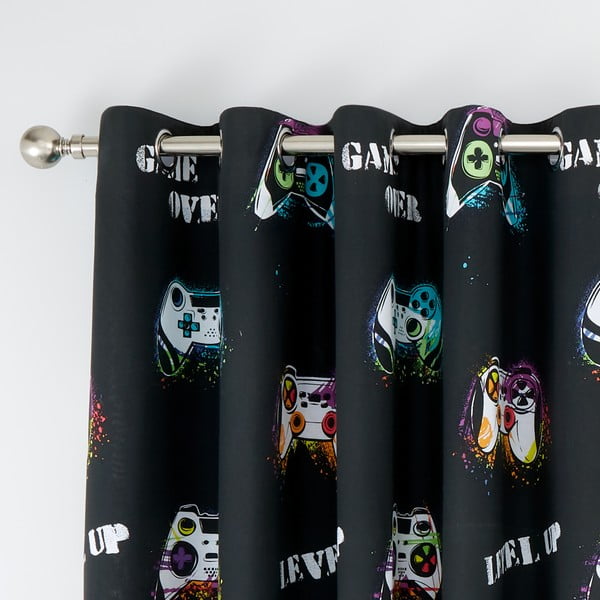 Черна-синя детска завеса 2 бр. 168x183 cm Game Over – Catherine Lansfield-image-2