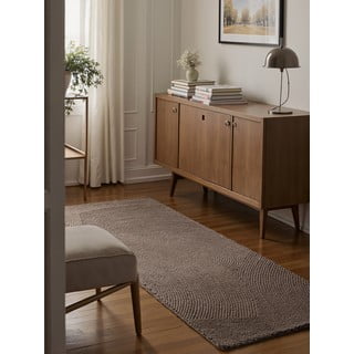 Ръчно изработена вълнена пътека кафяво-сива 80x300 cm Eleni Taupe – Hanse Home