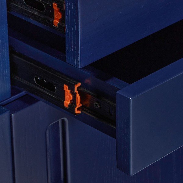 Библиотека от масивен ясен в тъмносин и сив цвят 45x177 cm Study – Hübsch-image-3